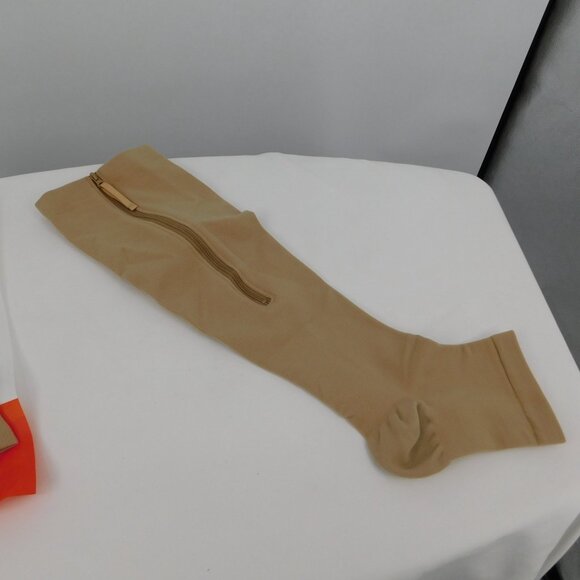 Lemon Hero Health 15-20mmHg Open Toe Zippered Compression Socks 3XL Beige OPEN - Picture 5 of 8